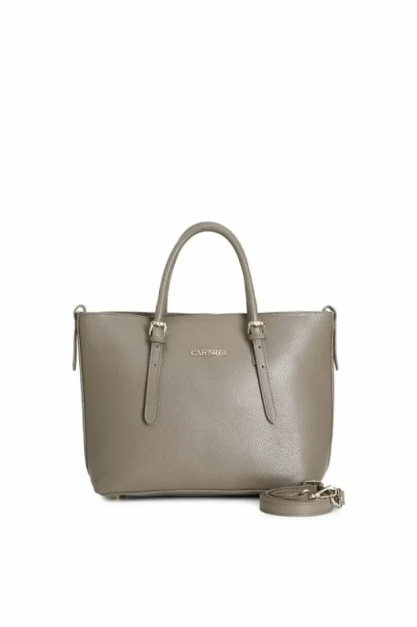 CafèNoir tote  in materiale granoso ed effetto suede sul quadrante davanti, attacco manic