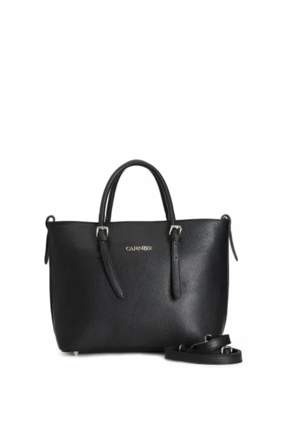 CafèNoir tote  in materiale granoso ed effetto suede sul quadrante davanti, attacco manic