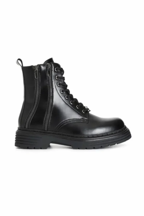 CafèNoir tronchetto da donna doppia zip in similpelle spazzolato