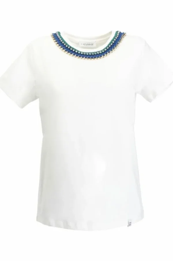 CafèNoir t-shirt con passamaneria allo scollo