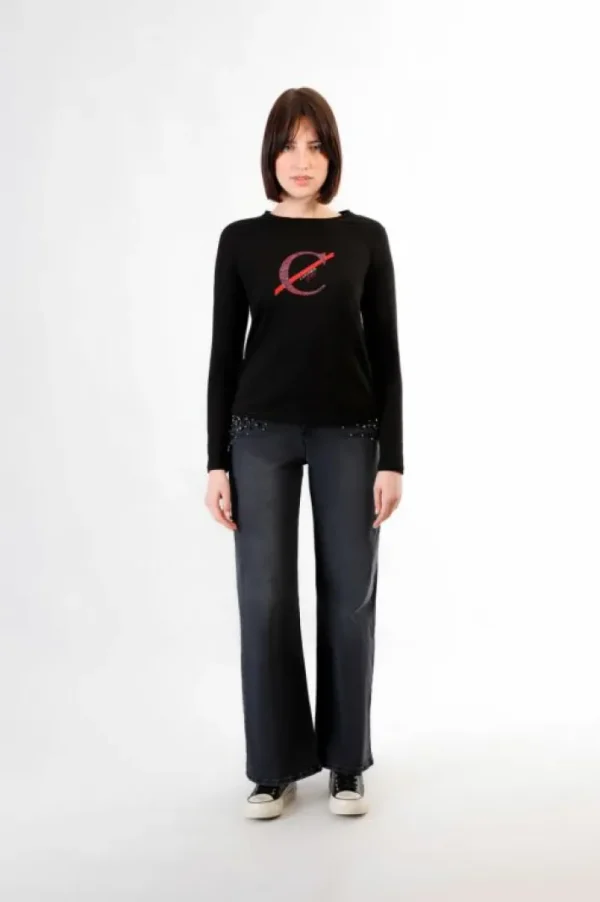 CafèNoir t-shirt manica lunga con logo