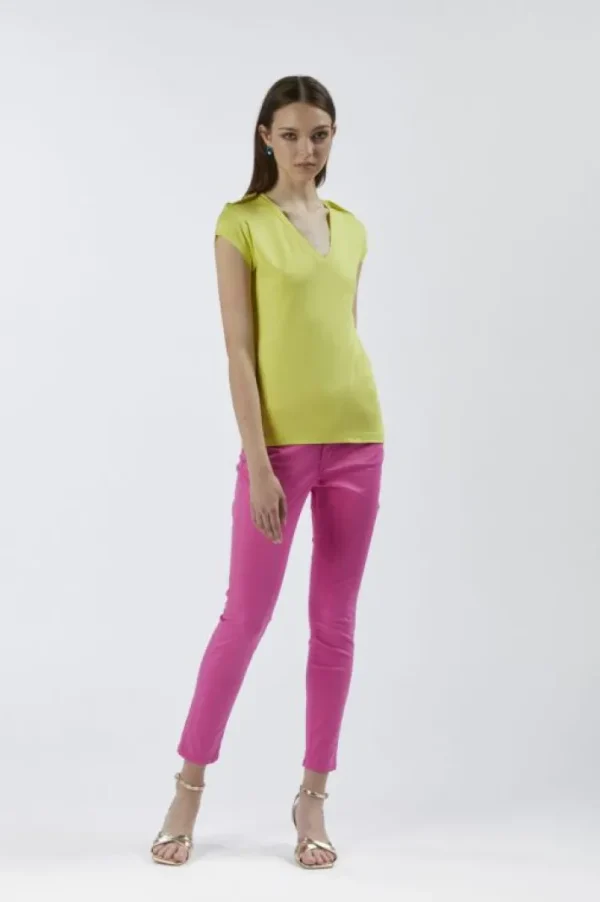 CafèNoir t-shirt scollo a "v" con placchette alle spalle